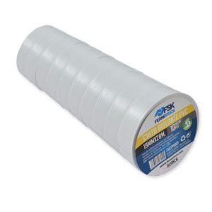 CINTA AISLANTE PVC 19MMX20M BLANCA 10UD.